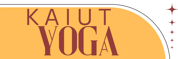 The image features the text "KAIUT YOGA" on a yellow background, likely representing a yoga brand or studio.