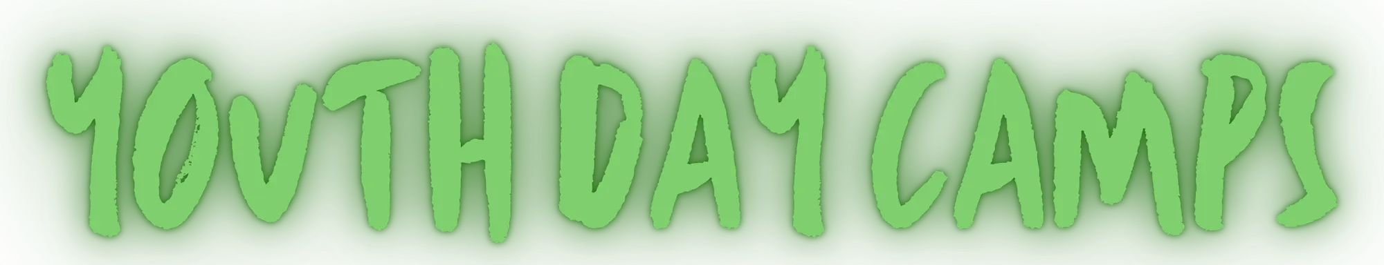 The image features the text "YOUTH DAY CAMPS" in a green, stylized font.