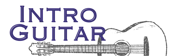 The image features the text "Intro Guitar" in a modern, stylized font. It's likely related to guitar lessons or music education.